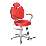 Cadeira Poltrona De Cabeleireiro Topázio Vermelho