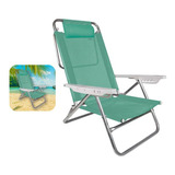 Cadeira Praia Reclinável Alumínio Com Almofada Anis Mor