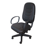 Cadeira Presidente Gamer Spider Efx Giratória Braços Corsa Cor Costura Vermelha / Couro Preto