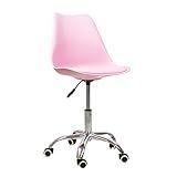Cadeira Saarinen Office Base Cromada Com Rodizio Giratória Rosa