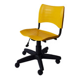 Cadeira Secretária Plástica Giratória Cor Amarelo