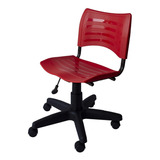 Cadeira Secretária Plástica Giratória Cor Vermelho
