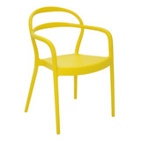 Cadeira Tramontina Sissi Amarela Com Braços