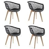 CADEIRA WEB WOOD CX 4 PP PRETO