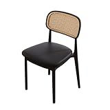 Cadeiras De Jantar De Plástico Cadeira Empilhável Com Encosto De Tecido Cadeira Lateral De Cozinha Moderna De Couro Falso Cadeira De Toucador Cadeira De Negociação Sem Braço Black 