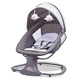 Cadeirinha De Balanço Musical Automático C Bluetooth Para Bebê Cadeira Infantil Até 18Kg Mescla Rosa 