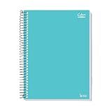 Caderno 1 Materia 96 Folhas Azul Turquesa Linha Colors Tamoio