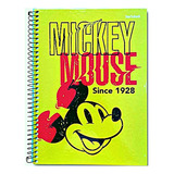 Caderno 10 Matéria Mickey Mouse 160 Folhas Capa Dura Jandaia