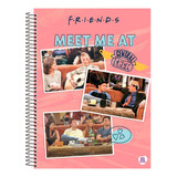 Caderno Animativa Friends Caderno Universitário 160 Folhas Listradas 10 Assuntos Unidade X 1 27cm X 20cm Cor Rosa