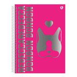 Caderno Animativa Universitário Rebecca Bonbon 160 Folhas Listradas 10 Assuntos 27cm X 20cm Rebecca Bonbon Cor Rosa