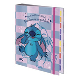 Caderno Argolado Fichário Stitch Dac 48 Fls 10 Divisórias