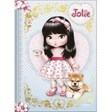 Caderno Costurado Colegial Jolie Folhas Desenhadas 80 Fls