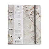 Caderno Criativo Argolado Minerais Cicero 3335 Mármore Branco Pautado 120 Fls Papel Pólen 80g M Tamanho Grande 17x24