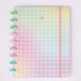 Caderno De Disco Inteligente Basic Rainbow Colegial Médio