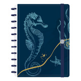 Caderno De Disco Iscool Grande Oceania Marinho