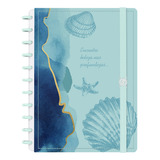 Caderno De Disco Iscool Inteligente Grande Oceania Conchas