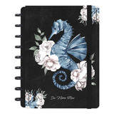Caderno De Disco Personalizado M Oceania Mar De Flores Preto