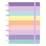 Caderno Disco Iscool Criativo A5 Candy Listras Cor Lilás