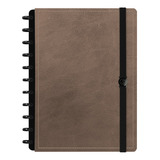 Caderno Disco Iscool Inteligente Grande Touch Couro Marrom