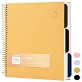 Caderno Espiral De Capa Dura De Caderno Espiral Grande 8 5 X 11 Caderno Espiral De 3 Assuntos Para Anotações 100 G M Papel Premium 104 Folhas Diário Pautado Universitário Para Materiais De Escritório Escolares Diário De Escrita Marrom