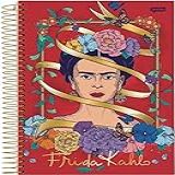 Caderno Espiral Univ CD 1 Matéria 80 Fls Frida Kahlo Vermelho Jandaia