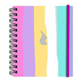 Caderno Feminino Algodão Doce Elástico Capa Dura 96 Folhas