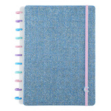 Caderno Inteligente Grande Lets Glitter Ocean Blue