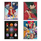 Caderno One Piece Piratas Anime 1 Matéria Espiral 1 Uni 80f