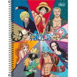 Caderno One Piece Piratas Anime 10 Matérias Espiral
