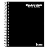 Caderno Quadriculado Tamoio Universitário 7x7 Mm Espiral Capa Dura Preto 96 Folhas