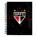 Caderno São Paulo 200 Folhas Cartela De Adesivos Tricolor