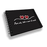 Caderno Scrapbook Livro De Assinatura Folhas Pretas Love