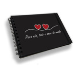Caderno Scrapbook Livro De Assinatura Folhas Pretas Love