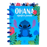 Caderno Smart Stitch Agenda Inteligente Discos Disney 72 Fls Cor Azul