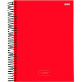 Caderno Universitário Espiral Capa Dura 10 Matérias 200 Flhs Cor Vermelho