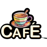 Café Luminoso Led Placa Display Letreiro