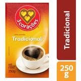 Café Torrado E Moído A Vácuo Tradicional 3 Corações Pacote 250gr
