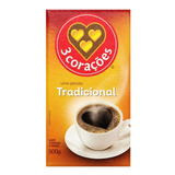 Café Torrado E Moído Vácuo Tradicional 3 Corações 500g