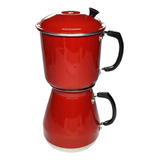 Cafeteira Aluminio Extra Forte Econômica Manual Vermelha Italiana