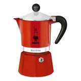 Cafeteira Bialetti Rainbow 3 Cups Analógico Vermelha Italiana