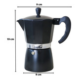 Cafeteira Italiana Alumínio 300ml 6 Xícaras Café Expresso Cor Preto