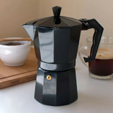 Cafeteira Italiana Alumínio Faz 6 Xícaras Café Expresso Moka Cor Preto