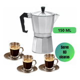 Cafeteira Italiana Moka Alumínio 3 Xícaras 150ml