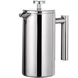 Cafeteira Prensa Francesa 350ml Térmica Aço Inox Cremeira Leite Café