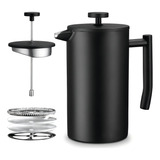 Cafeteira Prensa Francesa Aço Inoxidável Cor Preto 700ml