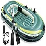 Caiaque Inflavel-Caiaque De Pesca- Caiaque 3 Lugares- Bote De Remo Inflável- Prancha De Remo Inflável Com Acessórios- Bomba Manual- Trela- Caiaque Em Verde Com Remo De Alumínio