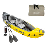 Caiaque Inflável Explorer K2 160 Kg Remos Bomba Intex