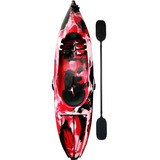 Caiaque Lambari Com Remo Caiaker Cor Vermelho Camuflado