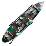 Caiaque Pesca Duplo New Foca Standard C 2 Remos 2 Porta Vara Cor Exército Camuflado