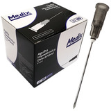 Caixa 100 Agulha Hipodermica 22g X 1 1 4 Preta Cinza 30x7 Mm